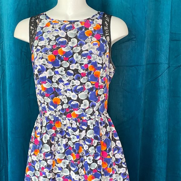 Kensie Color Pops Lace-Inset Dress Indigo Combo - Picture 5 of 14